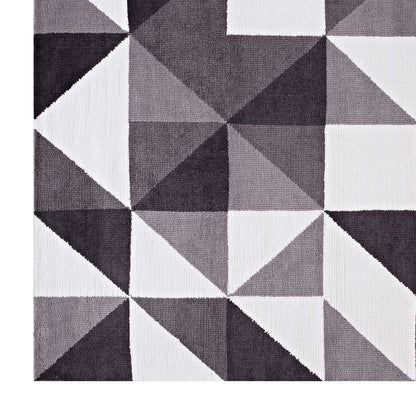 Modway Outlet Kahula Geometric Triangle Mosaic 8x10 Area Rug by Modway  Living Room Rugs Black Gray and White - R-1014A-810