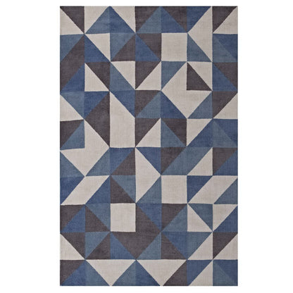Modway Outlet Kahula Geometric Triangle Mosaic 8x10 Area Rug by Modway  Living Room Rugs Blue White and Gray - R-1014B-810