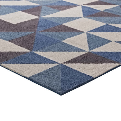 Modway Outlet Kahula Geometric Triangle Mosaic 8x10 Area Rug by Modway  Living Room Rugs Blue White and Gray - R-1014B-810