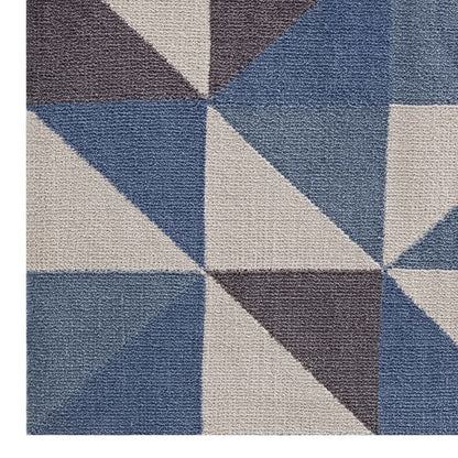 Modway Outlet Kahula Geometric Triangle Mosaic 8x10 Area Rug by Modway  Living Room Rugs Blue White and Gray - R-1014B-810