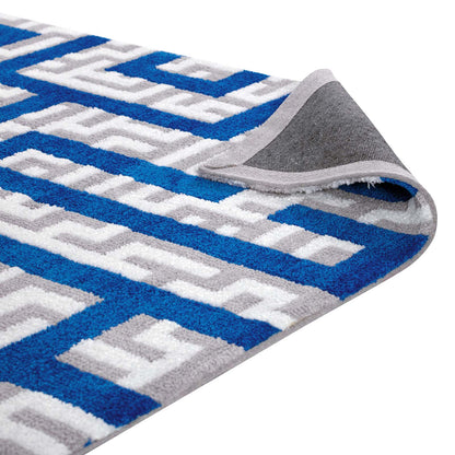 Modway Outlet Nahia Geometric Maze 8x10 Area Rug by Modway  Living Room Rugs Ivory Light Gray and Blue - R-1015A-810