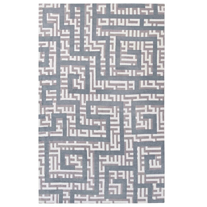 Modway Outlet Nahia Geometric Maze 8x10 Area Rug by Modway  Living Room Rugs Ivory Light Gray and Sky Blue - R-1015B-810