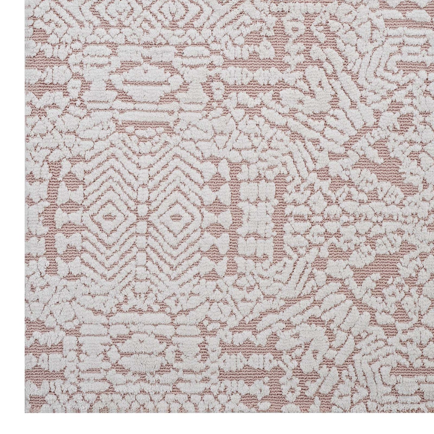 Modway Outlet Javiera Contemporary Moroccan 5x8 Area Rug by Modway  Living Room Rugs Ivory and Cameo Rose - R-1018B-58