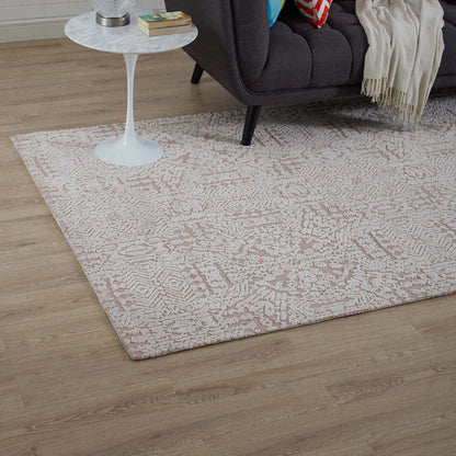 Modway Outlet Javiera Contemporary Moroccan 5x8 Area Rug by Modway  Living Room Rugs Ivory and Cameo Rose - R-1018B-58