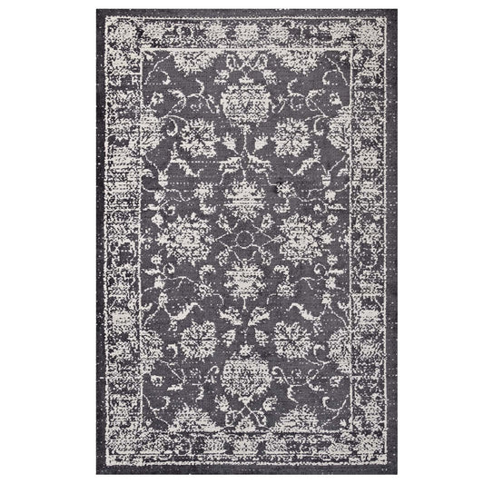 Modway Outlet Kazia Distressed Floral Lattice 5x8 Area Rug by Modway  Living Room Rugs Dark Gray and Ivory - R-1020A-58