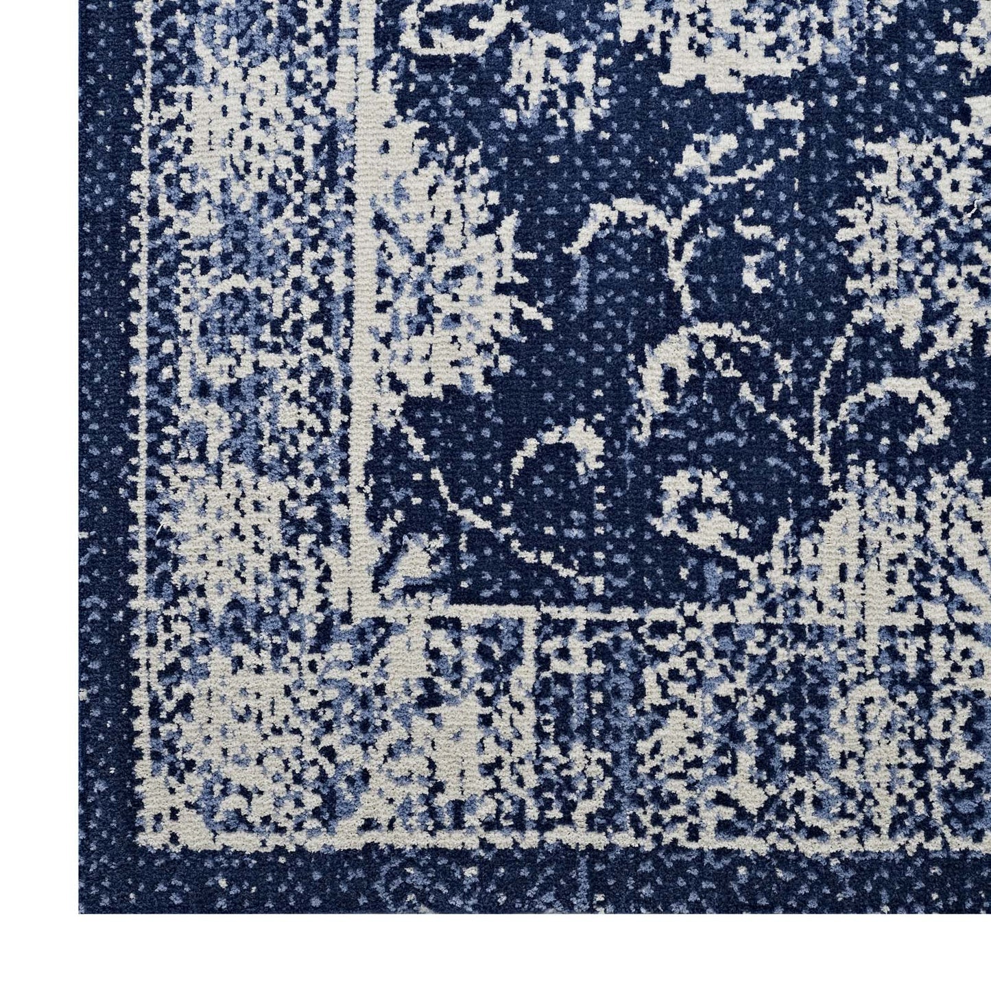 Modway Outlet Kazia Distressed Floral Lattice 5x8 Area Rug by Modway  Living Room Rugs Dark Blue and Ivory - R-1020B-58