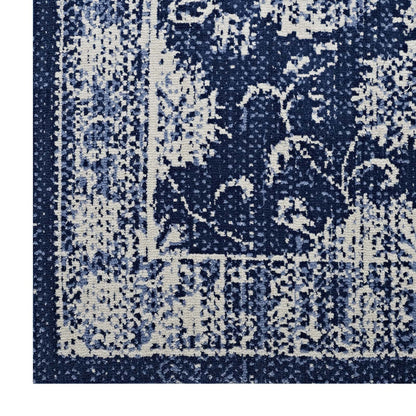 Modway Outlet Kazia Distressed Floral Lattice 5x8 Area Rug by Modway  Living Room Rugs Dark Blue and Ivory - R-1020B-58