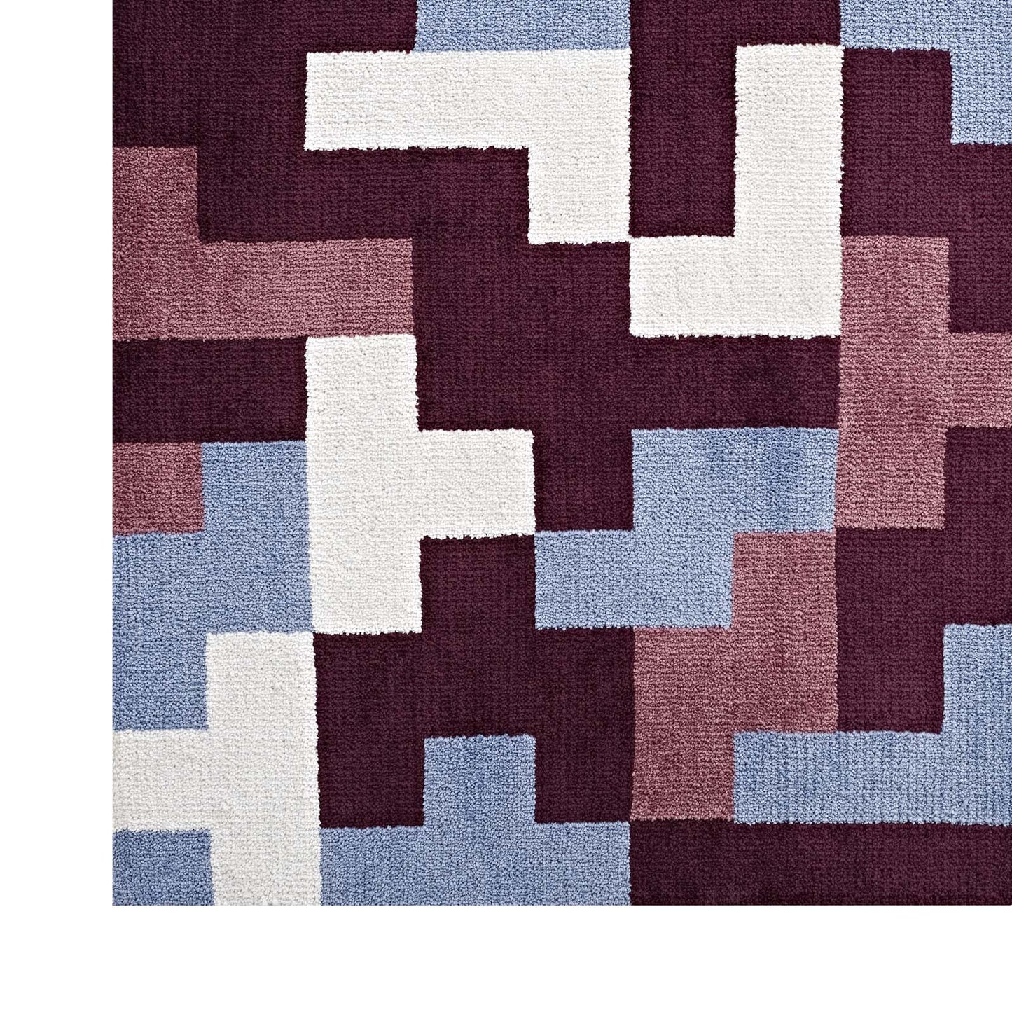 Modway Outlet Andela Interlocking Block Mosaic 5x8 Area Rug by Modway  Living Room Rugs Multicolored Red and Light Blue - R-1022C-58