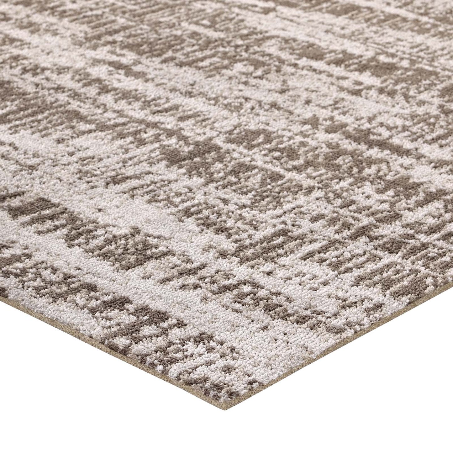 Modway Outlet Darja Distressed Rustic Modern 5x8 Area Rug by Modway  Living Room Rugs Light and Dark Tan - R-1023A-58