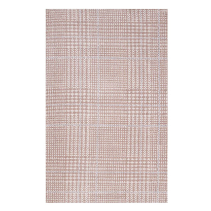 Modway Outlet Kaja Abstract Plaid 5x8 Area Rug by Modway  Living Room Rugs Ivory Cameo Rose and Light Blue - R-1024B-58