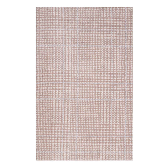 Modway Outlet Kaja Abstract Plaid 5x8 Area Rug by Modway  Living Room Rugs Ivory Cameo Rose and Light Blue - R-1024B-58