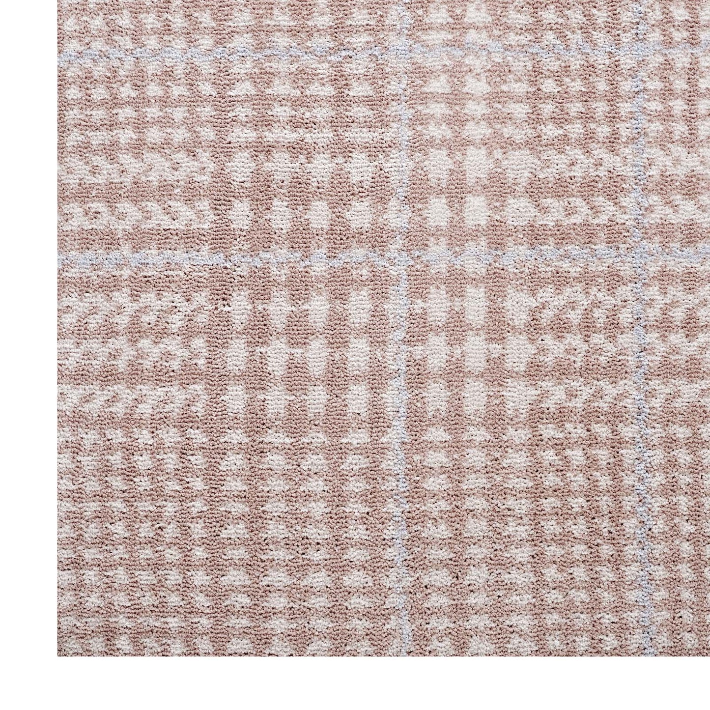 Modway Outlet Kaja Abstract Plaid 5x8 Area Rug by Modway  Living Room Rugs Ivory Cameo Rose and Light Blue - R-1024B-58