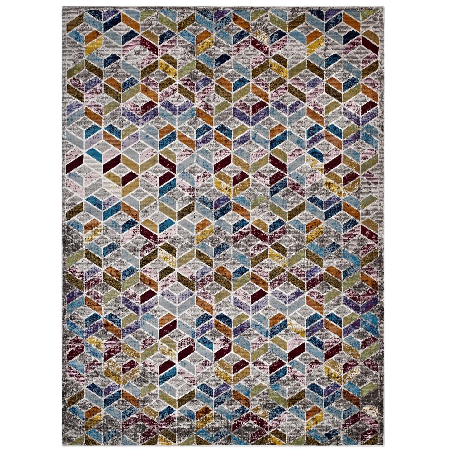 Modway Outlet Laleh Geometric Mosaic 4x6 Area Rug by Modway  Living Room Rugs Multicolored - R-1088A-46