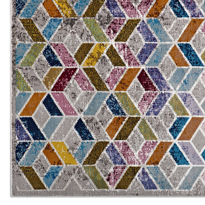 Modway Outlet Laleh Geometric Mosaic 4x6 Area Rug by Modway  Living Room Rugs Multicolored - R-1088A-46