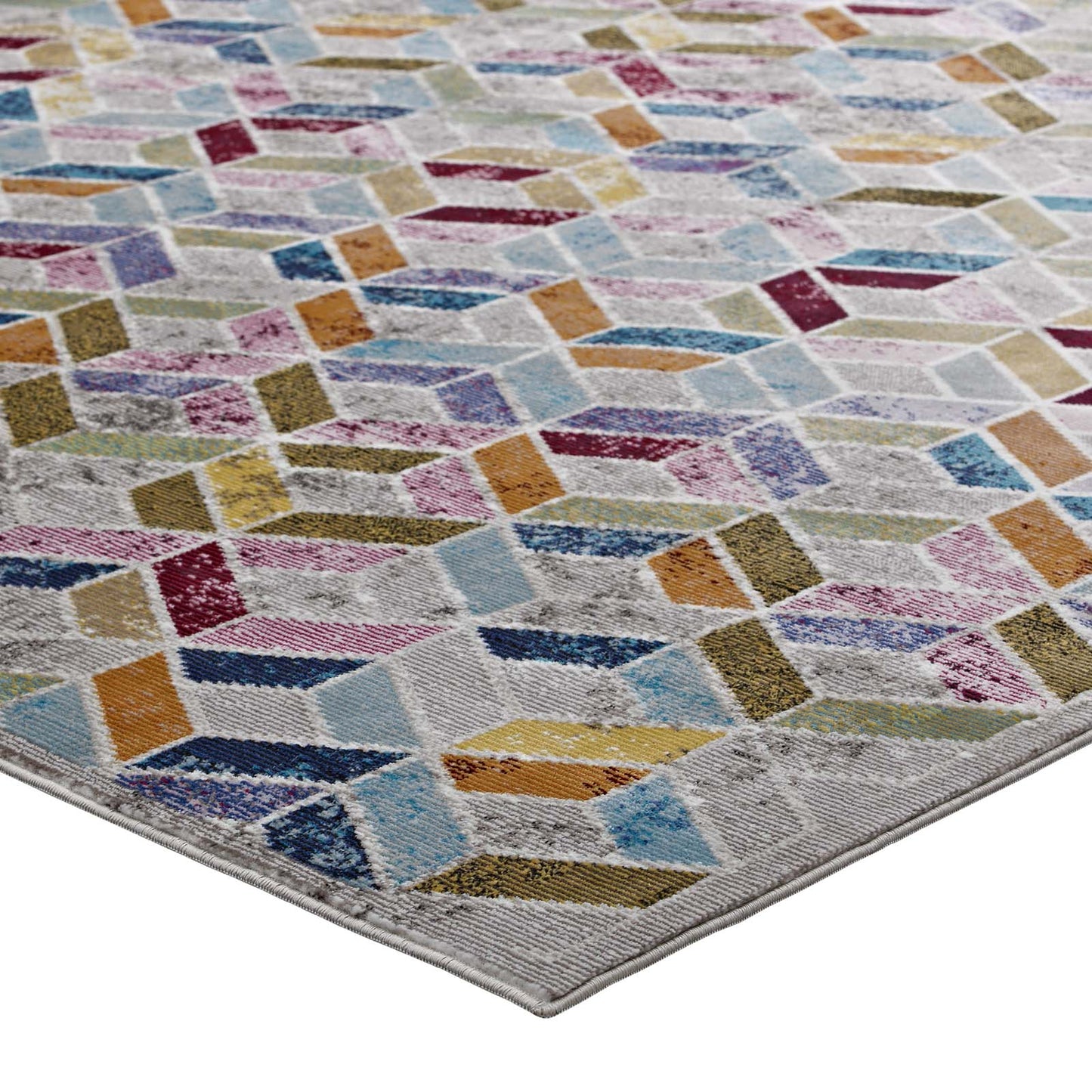 Modway Outlet Laleh Geometric Mosaic 4x6 Area Rug by Modway  Living Room Rugs Multicolored - R-1088A-46