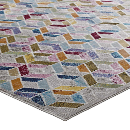 Modway Outlet Laleh Geometric Mosaic 4x6 Area Rug by Modway  Living Room Rugs Multicolored - R-1088A-46