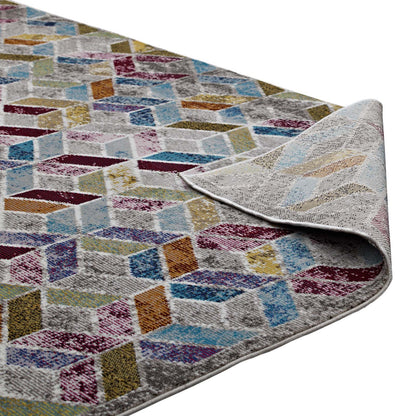 Modway Outlet Laleh Geometric Mosaic 4x6 Area Rug by Modway  Living Room Rugs Multicolored - R-1088A-46