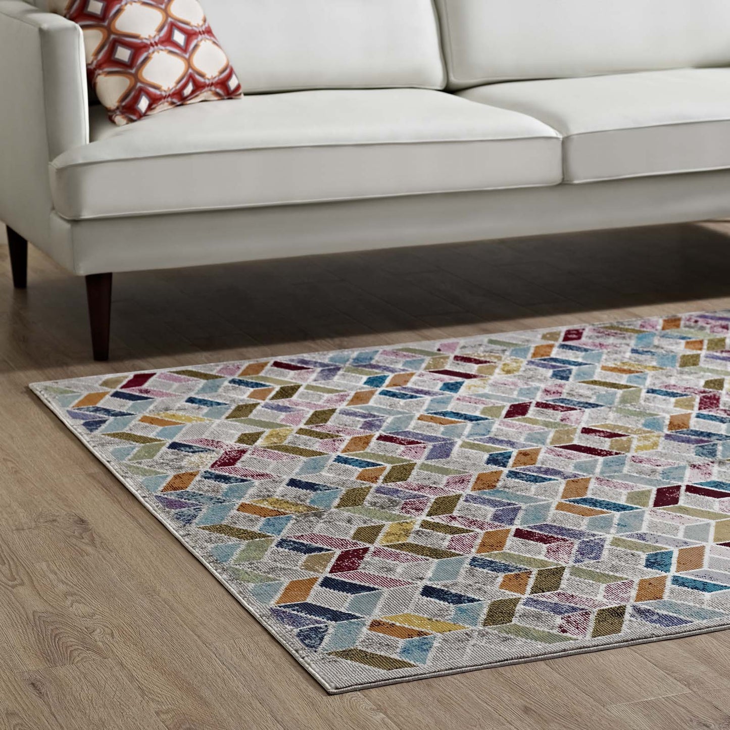 Modway Outlet Laleh Geometric Mosaic 4x6 Area Rug by Modway  Living Room Rugs Multicolored - R-1088A-46