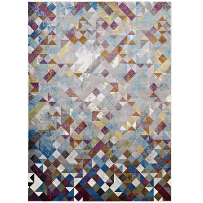 Modway Outlet Lavendula Triangle Mosaic 4x6 Area Rug by Modway  Living Room Rugs Multicolored - R-1089A-46