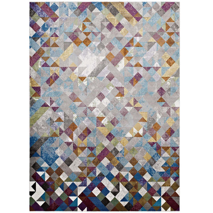 Modway Outlet Lavendula Triangle Mosaic 5x8 Area Rug by Modway  Living Room Rugs Multicolored - R-1089A-58
