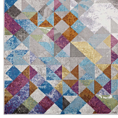 Modway Outlet Lavendula Triangle Mosaic 5x8 Area Rug by Modway  Living Room Rugs Multicolored - R-1089A-58