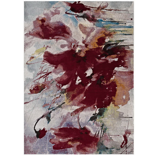Modway Outlet Blume Abstract Floral 4x6 Area Rug by Modway  Living Room Rugs Multicolored - R-1090A-46