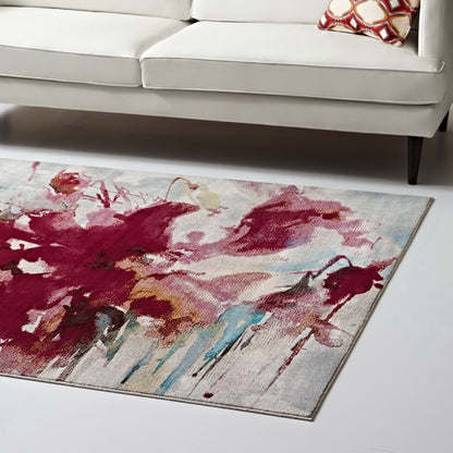 Modway Outlet Blume Abstract Floral 4x6 Area Rug by Modway  Living Room Rugs Multicolored - R-1090A-46