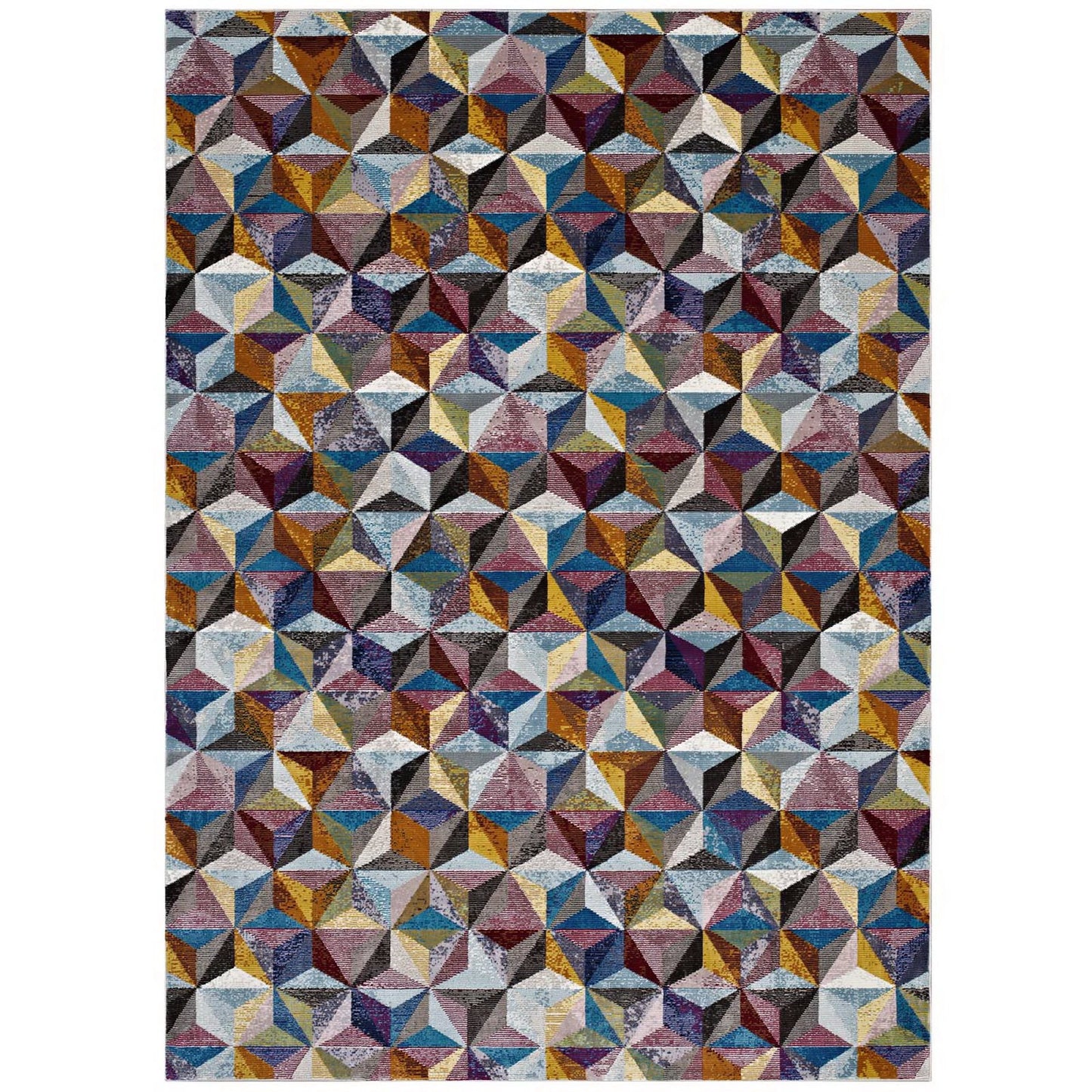 Modway Outlet Arisa Geometric Hexagon Mosaic 4x6 Area Rug by Modway  Living Room Rugs Multicolored - R-1092A-46