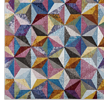 Modway Outlet Arisa Geometric Hexagon Mosaic 5x8 Area Rug by Modway  Living Room Rugs Multicolored - R-1092A-58