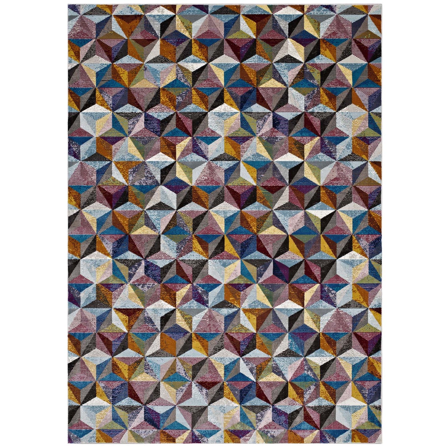 Modway Outlet Arisa Geometric Hexagon Mosaic 8x10 Area Rug by Modway  Living Room Rugs Multicolored - R-1092A-810