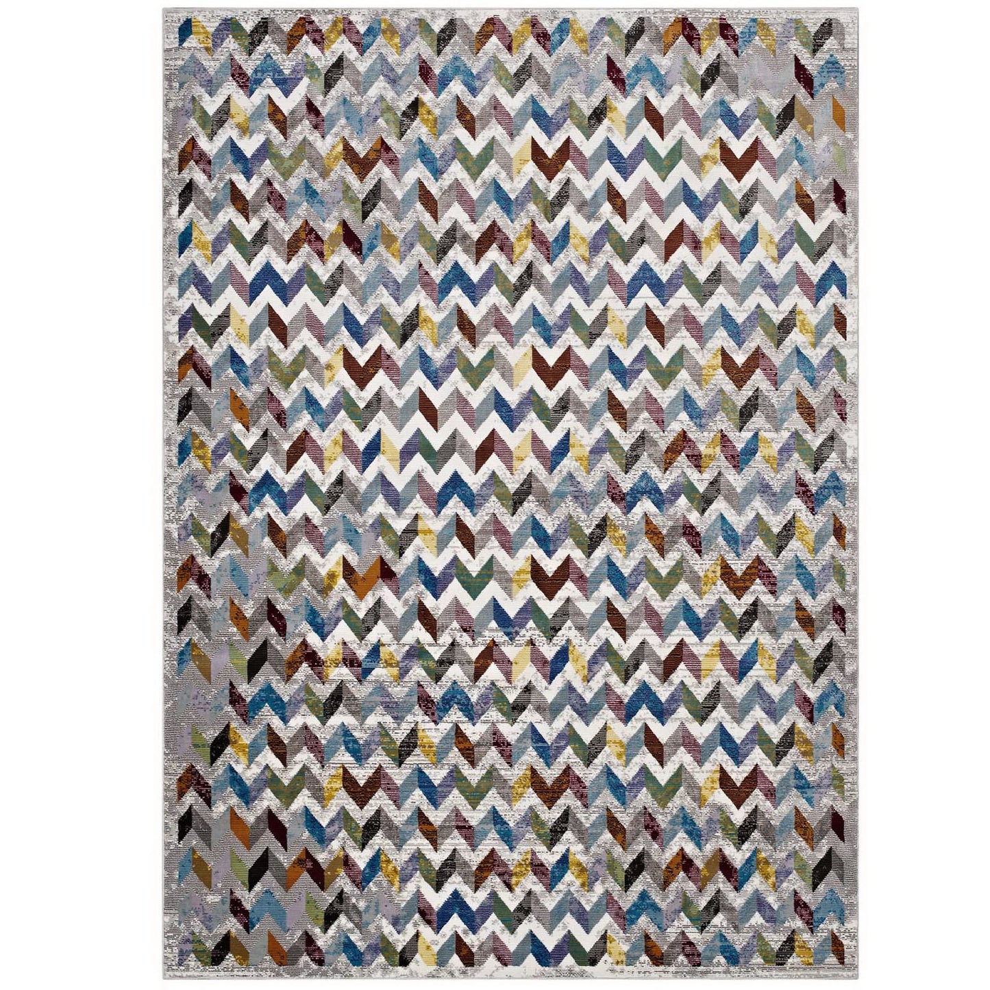 Modway Outlet Gemma Chevron Mosaic 4x6 Area Rug by Modway  Living Room Rugs Multicolored - R-1093A-46