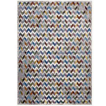 Modway Outlet Gemma Chevron Mosaic 4x6 Area Rug by Modway  Living Room Rugs Multicolored - R-1093A-46