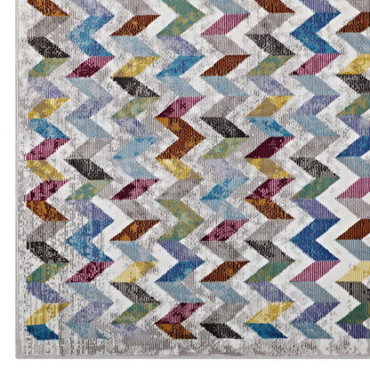 Modway Outlet Gemma Chevron Mosaic 4x6 Area Rug by Modway  Living Room Rugs Multicolored - R-1093A-46