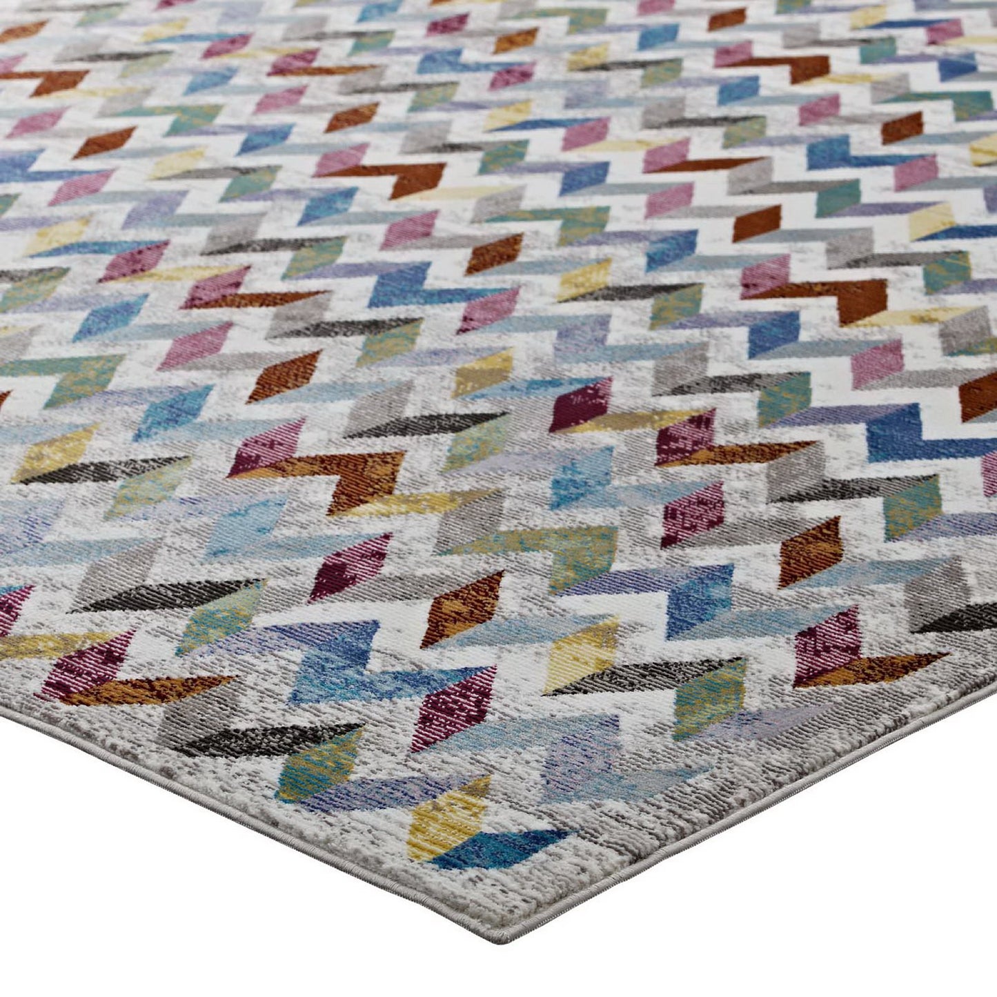 Modway Outlet Gemma Chevron Mosaic 4x6 Area Rug by Modway  Living Room Rugs Multicolored - R-1093A-46