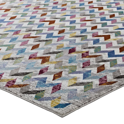 Modway Outlet Gemma Chevron Mosaic 4x6 Area Rug by Modway  Living Room Rugs Multicolored - R-1093A-46