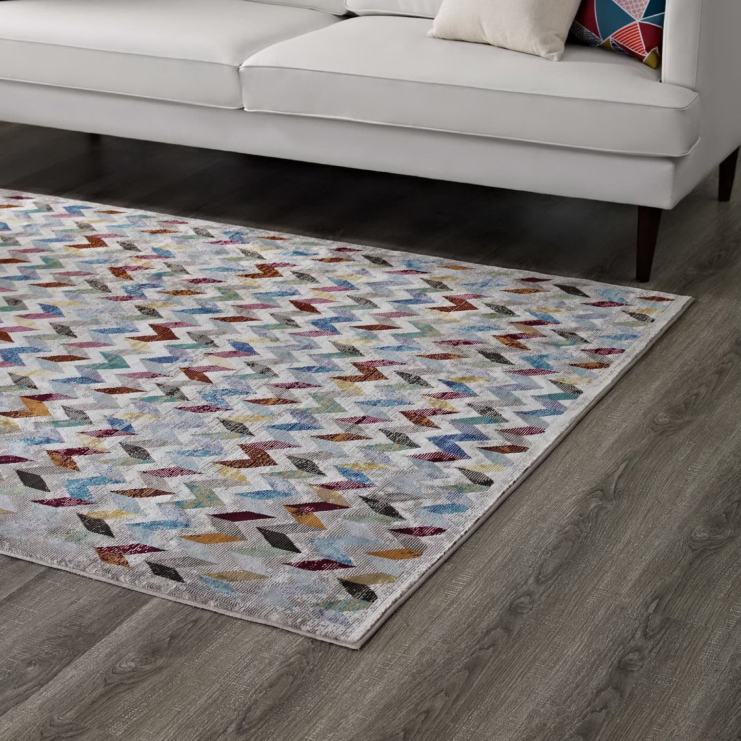 Modway Outlet Gemma Chevron Mosaic 4x6 Area Rug by Modway  Living Room Rugs Multicolored - R-1093A-46