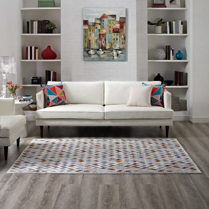 Modway Outlet Gemma Chevron Mosaic 4x6 Area Rug by Modway  Living Room Rugs Multicolored - R-1093A-46