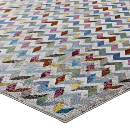 Modway Outlet Gemma Chevron Mosaic 5x8 Area Rug by Modway  Living Room Rugs Multicolored - R-1093A-58