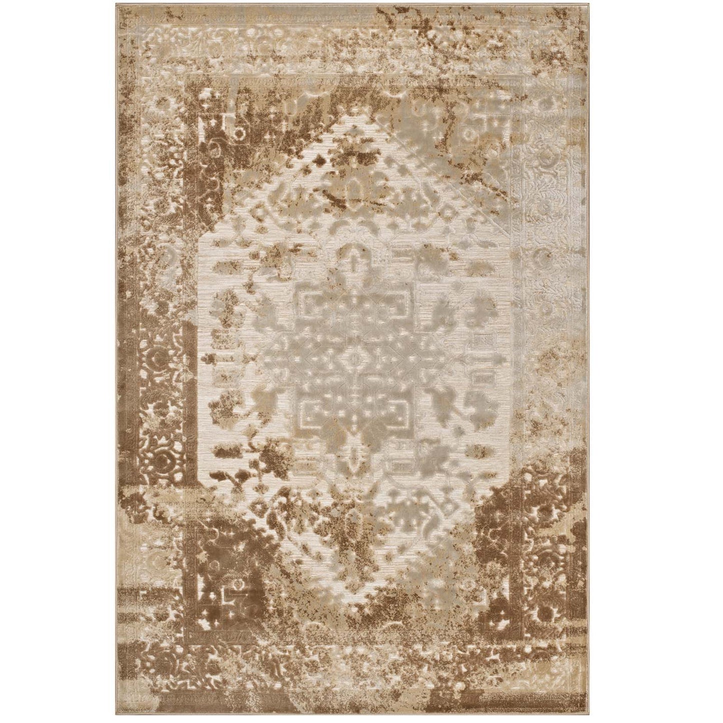 Modway Outlet Rosina Distressed Vintage Medallion 8x10 Area Rug by Modway  Living Room Rugs Tan and Cream - R-1094A-810