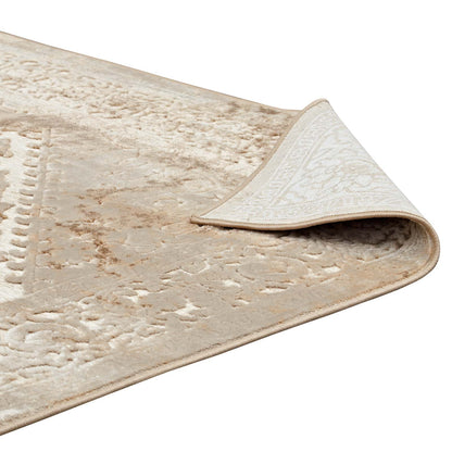 Modway Outlet Rosina Distressed Vintage Medallion 8x10 Area Rug by Modway  Living Room Rugs Tan and Cream - R-1094A-810