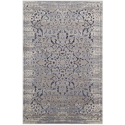 Modway Outlet Margarida Distressed Vintage Turkish 5x8 Area Rug by Modway  Living Room Rugs Blue and Cream - R-1095A-58