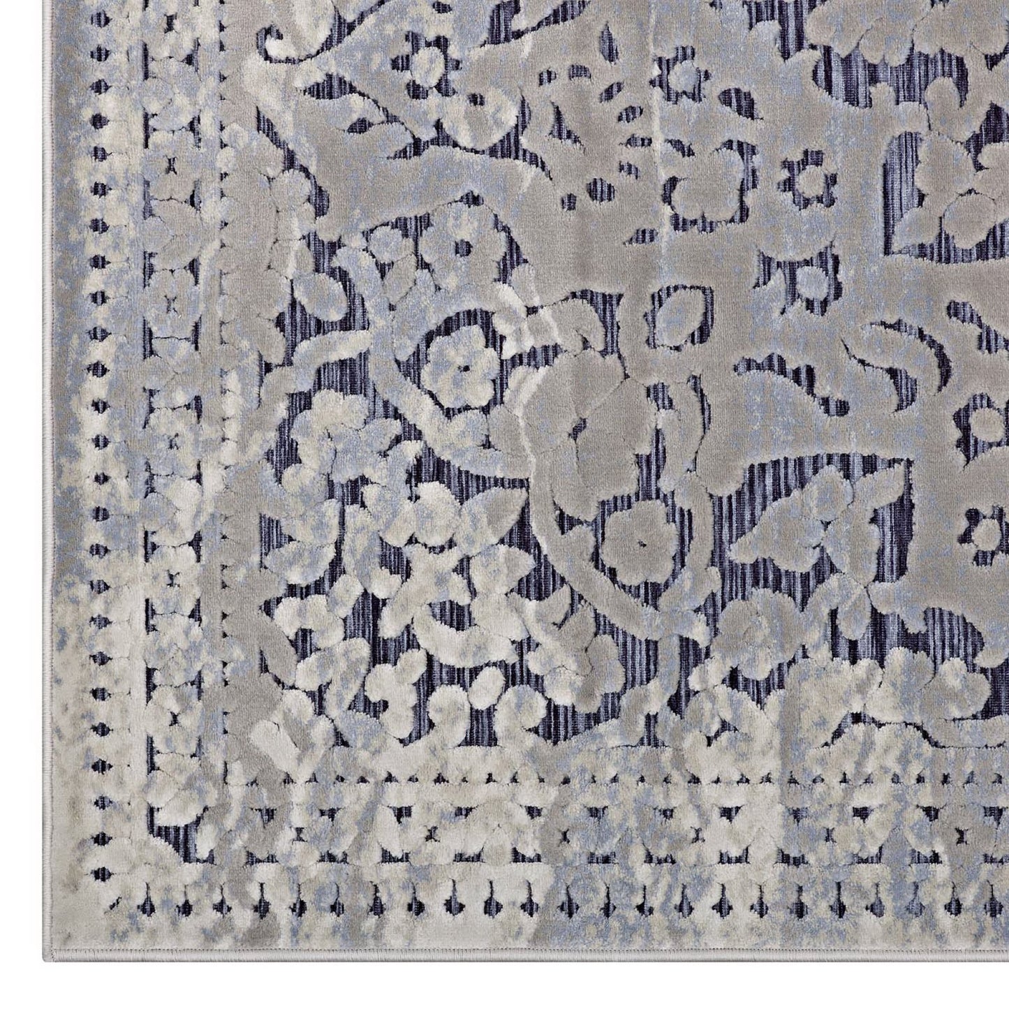 Modway Outlet Margarida Distressed Vintage Turkish 5x8 Area Rug by Modway  Living Room Rugs Blue and Cream - R-1095A-58