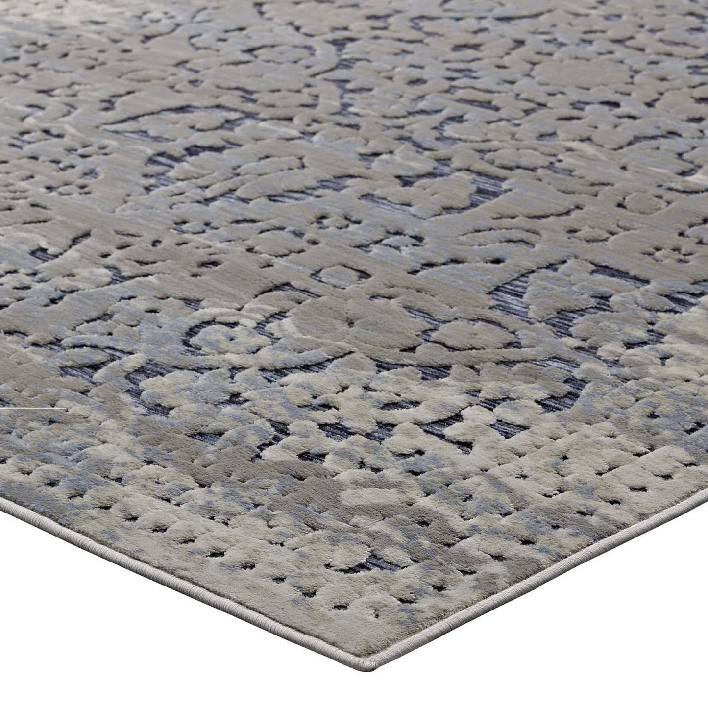 Modway Outlet Margarida Distressed Vintage Turkish 5x8 Area Rug by Modway  Living Room Rugs Blue and Cream - R-1095A-58