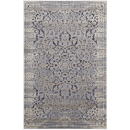 Modway Outlet Margarida Distressed Vintage Turkish 8x10 Area Rug by Modway  Living Room Rugs Blue and Cream - R-1095A-810