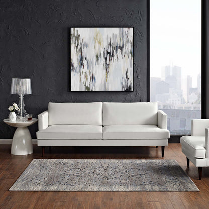 Modway Outlet Margarida Distressed Vintage Turkish 8x10 Area Rug by Modway  Living Room Rugs Blue and Cream - R-1095A-810