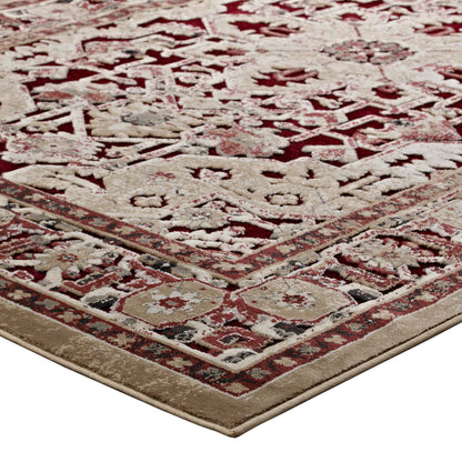 Modway Outlet Grania Ornate Vintage Floral Turkish 5x8 Area Rug by Modway  Living Room Rugs Burgundy and Tan - R-1096A-58