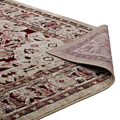 Modway Outlet Grania Ornate Vintage Floral Turkish 5x8 Area Rug by Modway  Living Room Rugs Burgundy and Tan - R-1096A-58