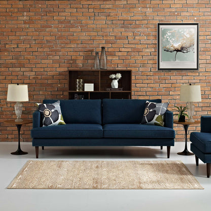 Modway Outlet Kennocha Rustic Vintage Abstract Waves 5x8 Area Rug by Modway  Living Room Rugs Tan and Cream - R-1097A-58