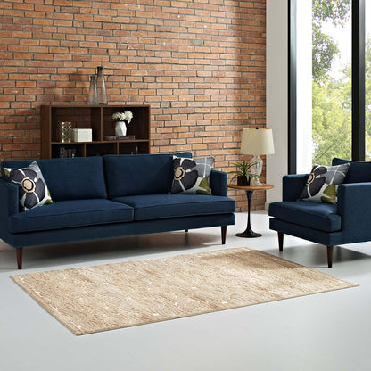 Modway Outlet Kennocha Rustic Vintage Abstract Waves 5x8 Area Rug by Modway  Living Room Rugs Tan and Cream - R-1097A-58