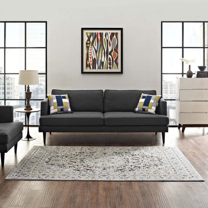 Modway Outlet Elqenna Ornate Vintage Floral Turkish 5x8 Area Rug by Modway  Living Room Rugs Blue and Cream - R-1099A-58